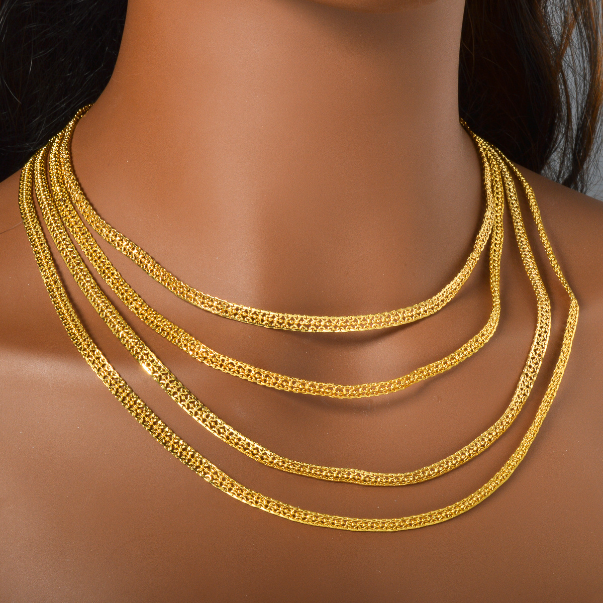 Unisex Unique Beaded Necklace with Cross-Link Splicing